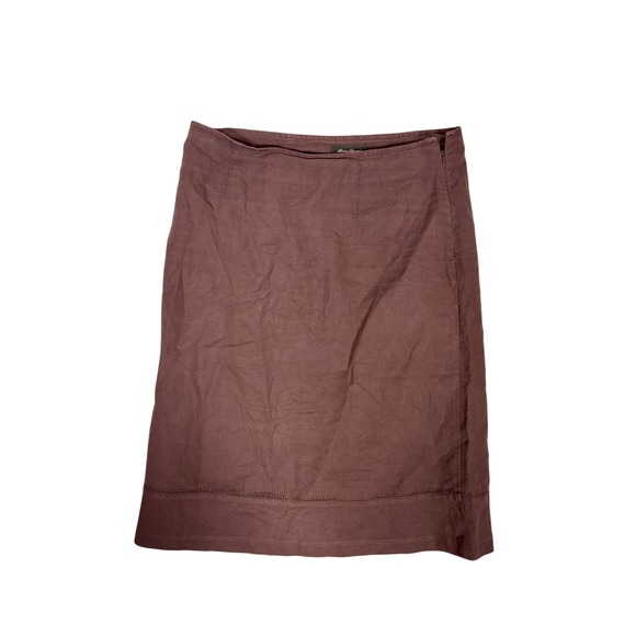 Eddie Bauer Dresses & Skirts - Vintage Eddie Bauer Linen Cotton Midi Skirt Brown Women's 6/S Minimalist